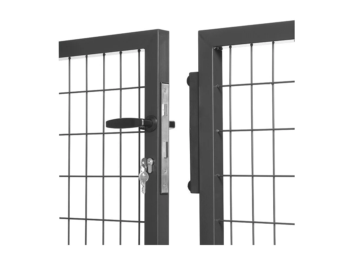 Tuinpoort - Staal - 3x1,50m - Grijs - Maaswijdte 100 x 50 mm