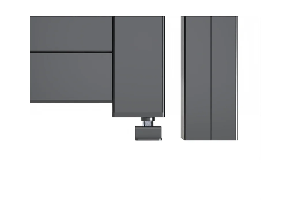 Portail battant Aluminium Plein - Largeur 3m25 - Hauteur 1m90 – Gris anthracite - Prêt à poser