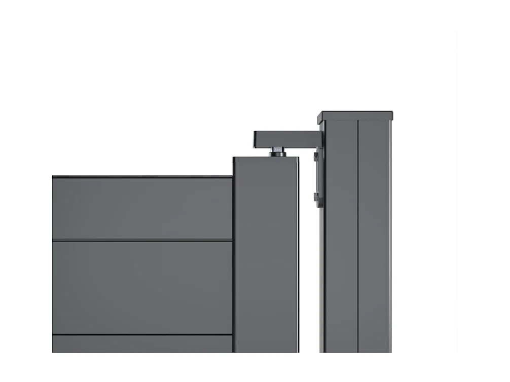 Portail battant Aluminium Plein - Largeur 3m25 - Hauteur 1m90 – Gris anthracite - Prêt à poser