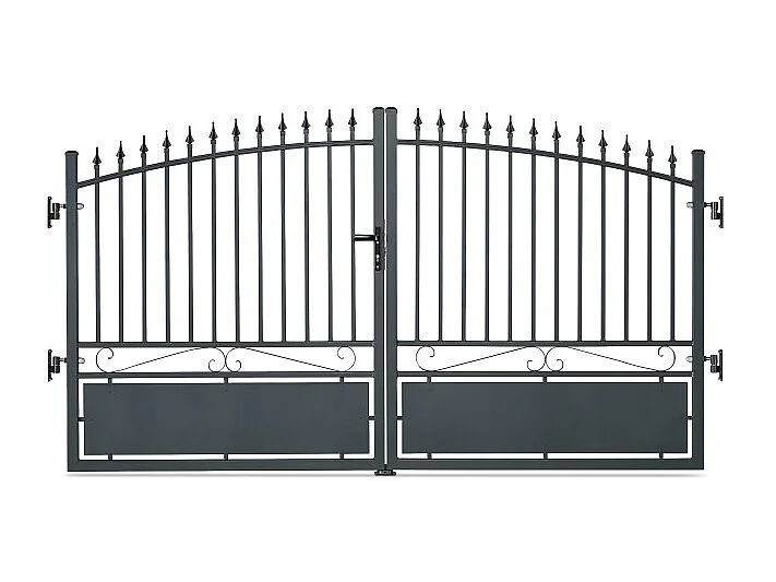 Portail aluminium tradition style ferronnerie 3m50 Gris