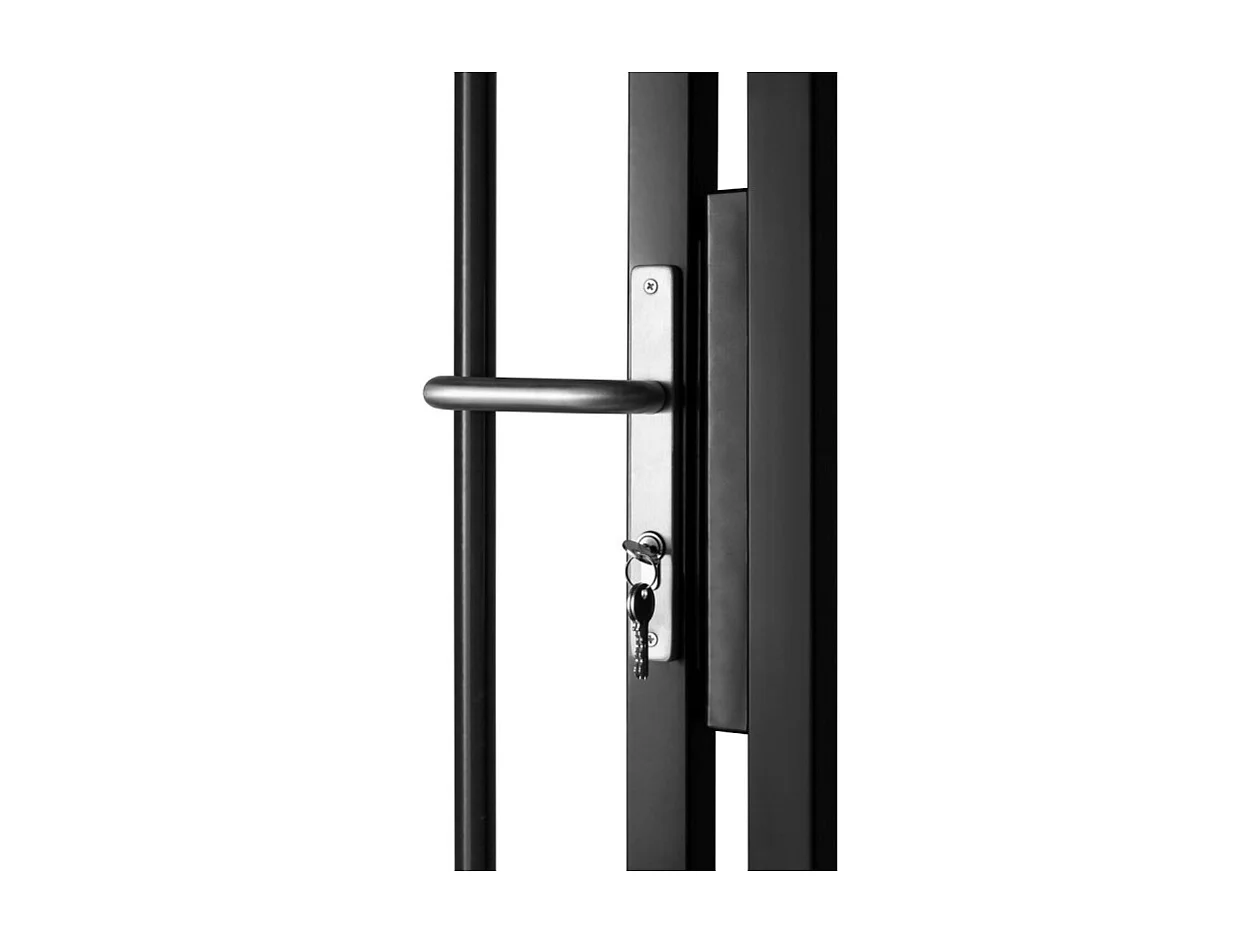 Portail barreaudé acier galvanisé passage 3m00 H 1m00 Noir