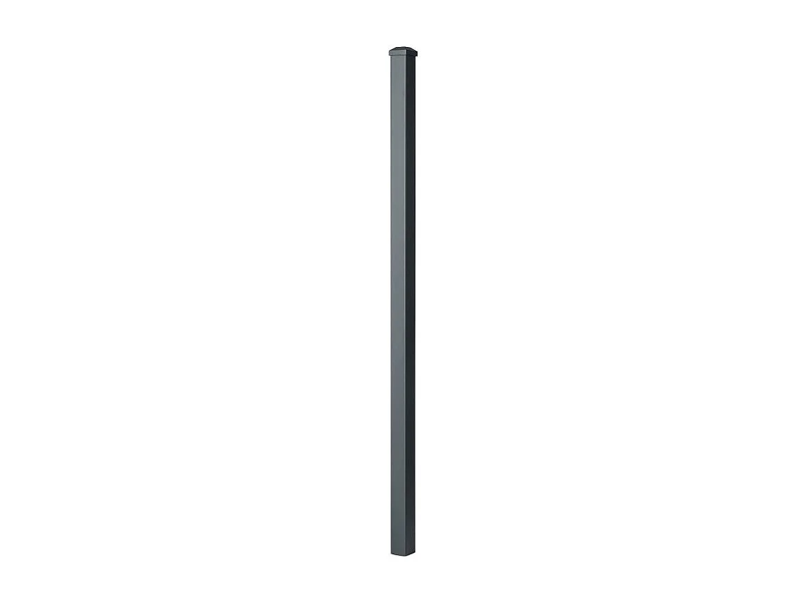 Aluminium Hekpaal - Paal - H1,36m - 50x50 mm - Met Kap - Grijs
