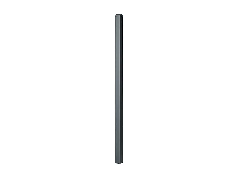 Aluminium Hekpaal - Paal - H1,36m - 50x50 mm - Met Kap - Grijs