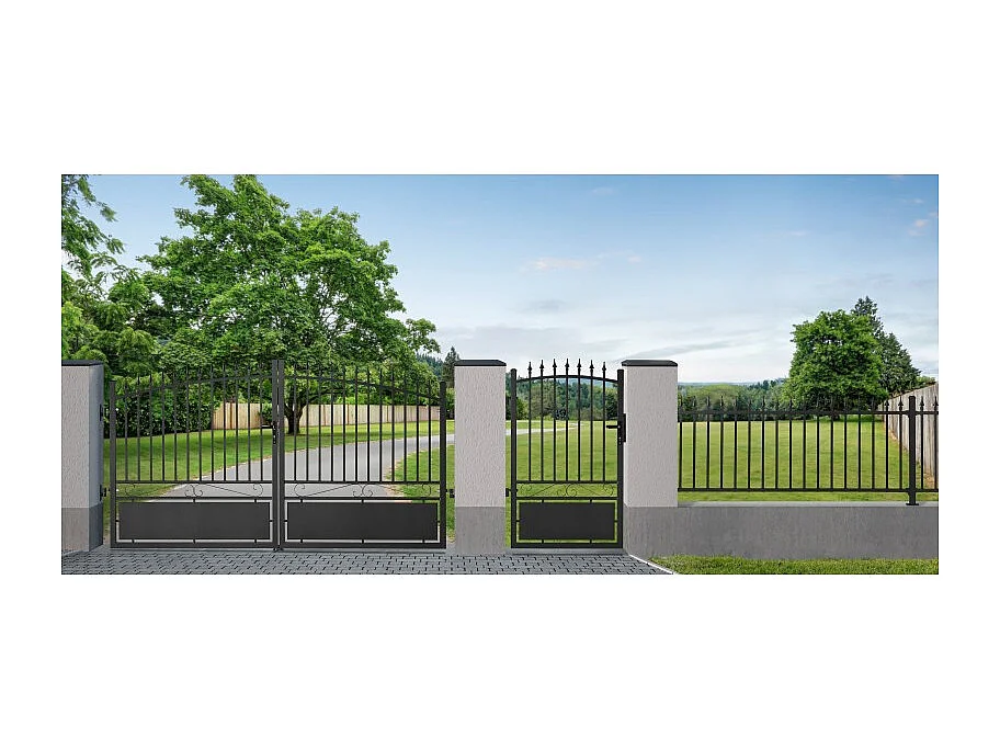 Poteau aluminium à sceller universel pour portail et portillon chapeau inclus H2.36 m Noir