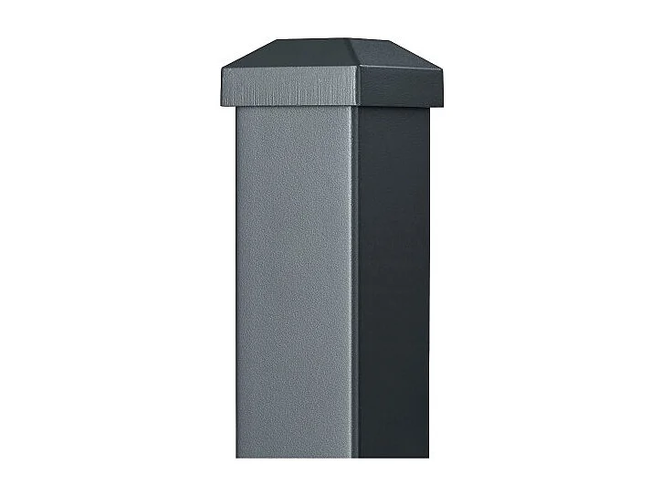 Poteau aluminium sur platine avec chapeau H 86.5 cm Gris