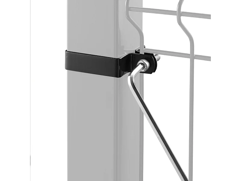 Collier de fixation carré 80 x 80 mm pour portillon grillagé Noir