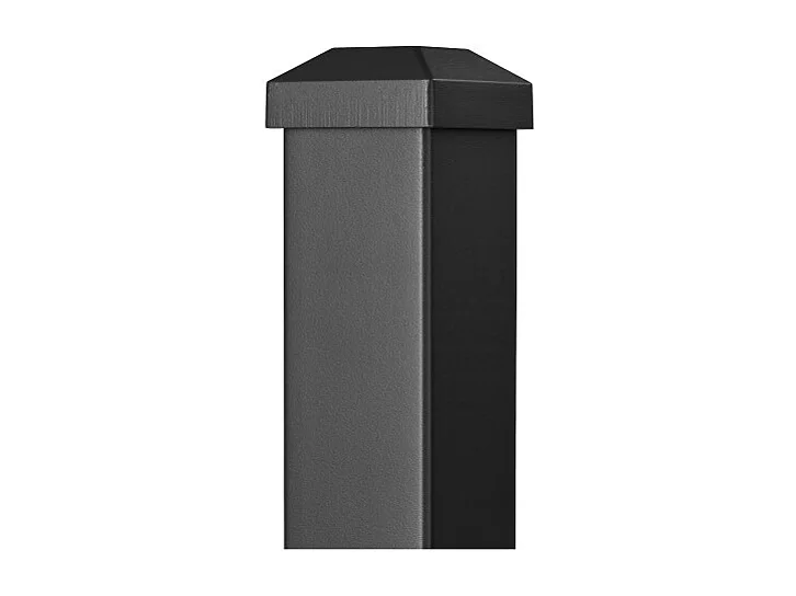 Poteau aluminium sur platine avec chapeau H 86.5 cm Noir