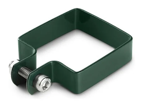 Collier de fixation carré 80 x 80 mm pour portillon grillagé Vert