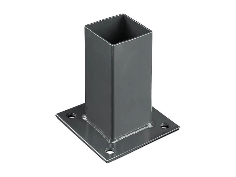 Platine de fixation 60 x 60 mm pour portillon grillagé Gris anthracite
