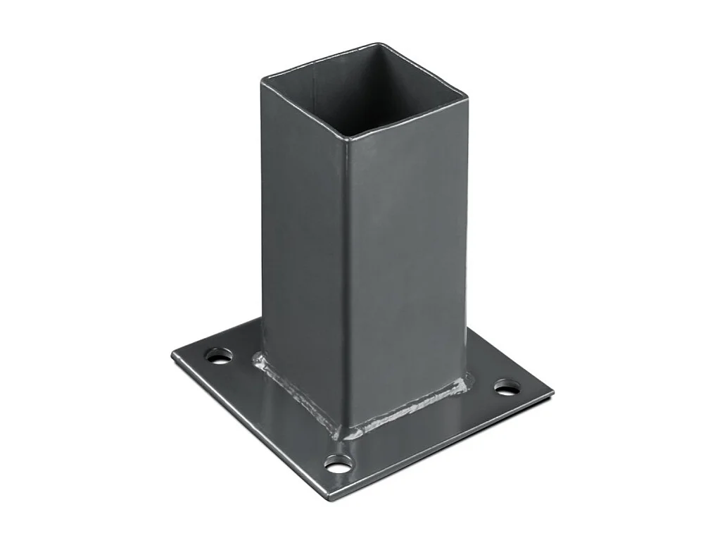 Platine de fixation 60 x 60 mm pour portillon grillagé Gris anthracite