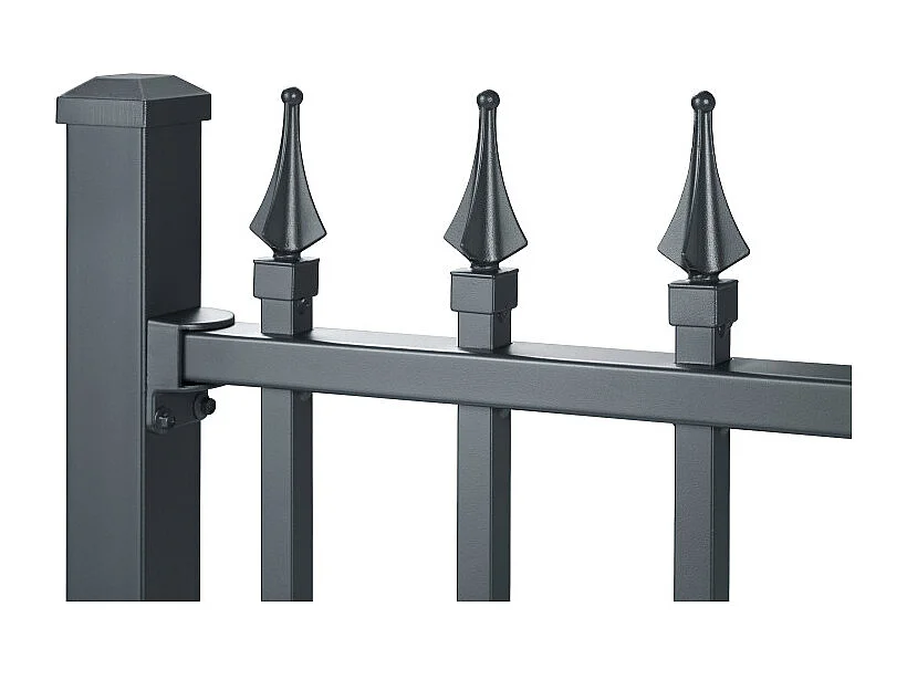 Lot de 4 fixations pour clôture aluminium Gris