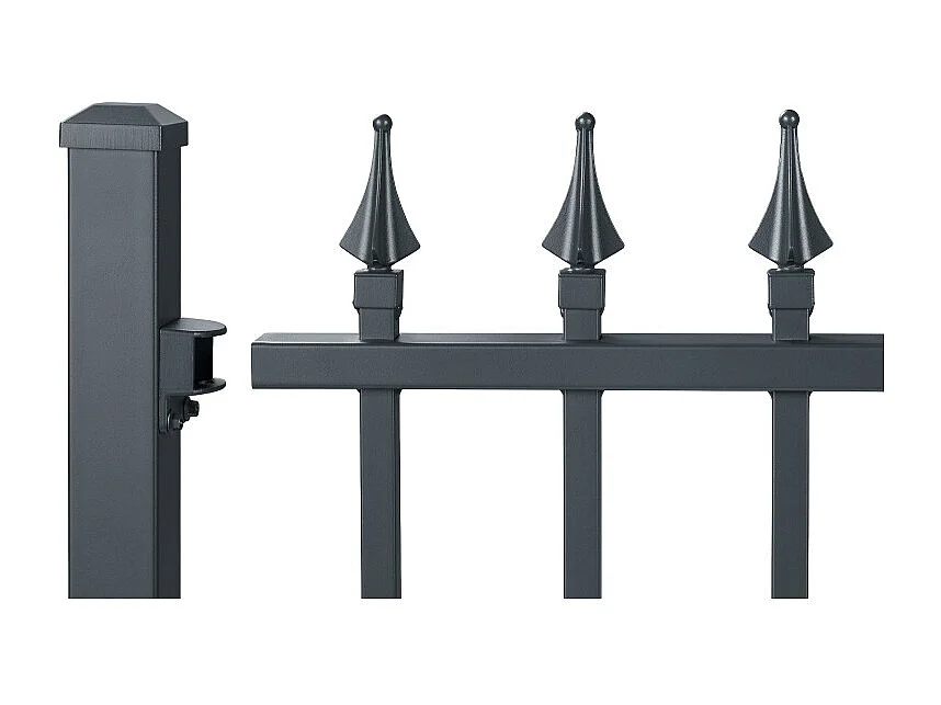 Lot de 4 fixations pour clôture aluminium Gris