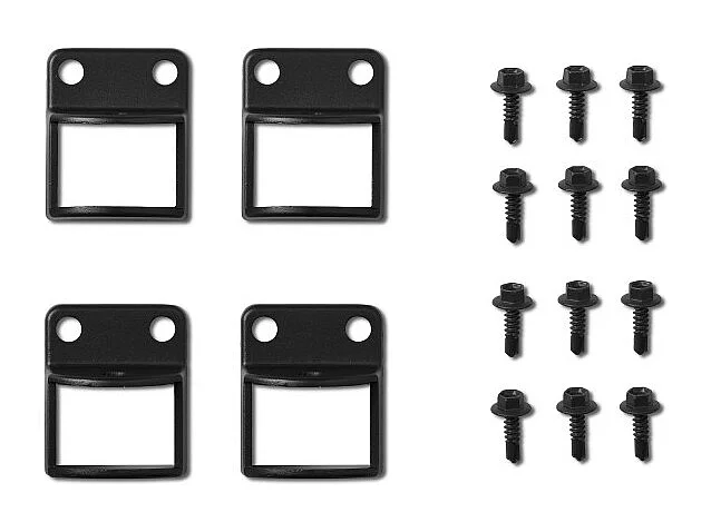 Lot de 4 fixations pour clôture aluminium Noir