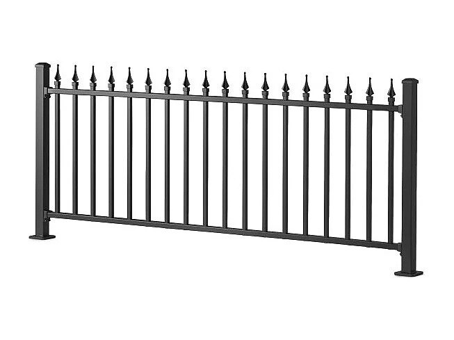 Lot de 4 fixations pour clôture aluminium Noir