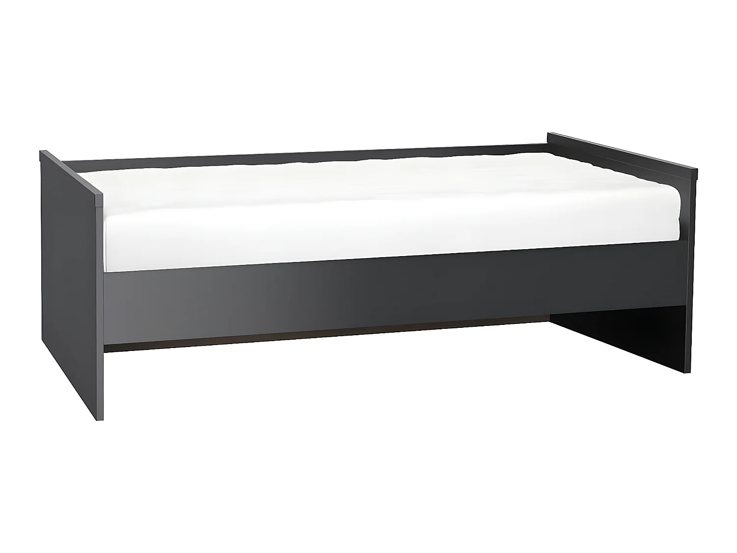 Lit banquette 90x200cm sommier inclus Young User Noir