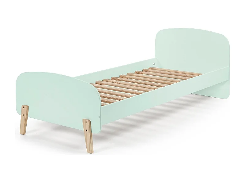 Lit Enfant "Kiddy" 90x200cm Vert Menthe & Naturel
