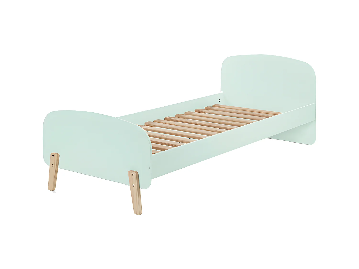 Lit Enfant "Kiddy" 90x200cm Vert Menthe & Naturel