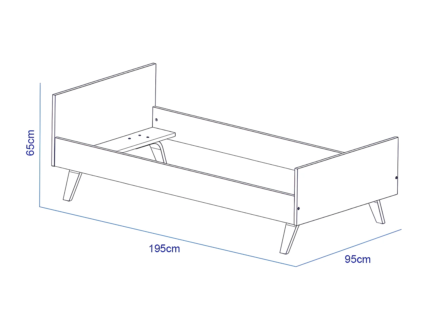 Lit 90x190 Serena Blanc et bois