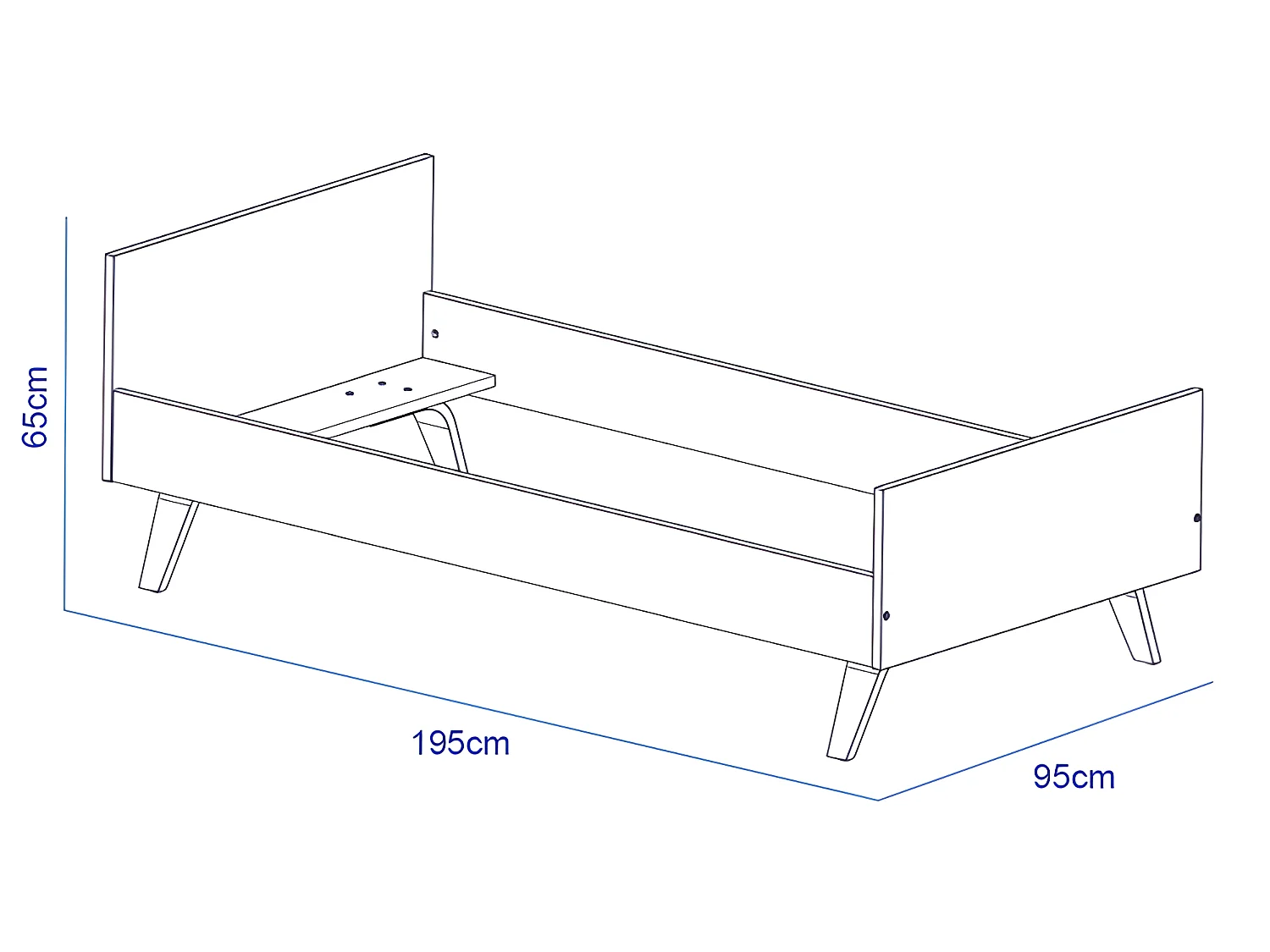 Cama juvenil 190x90cm en madera beige