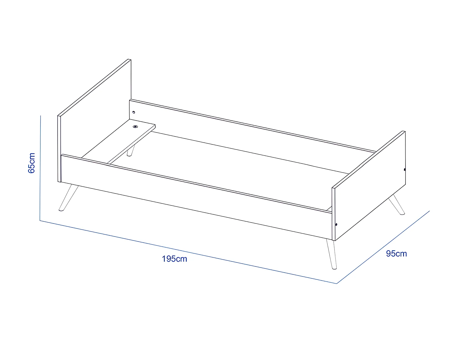 Letto junior in legno marrone 190x90cm