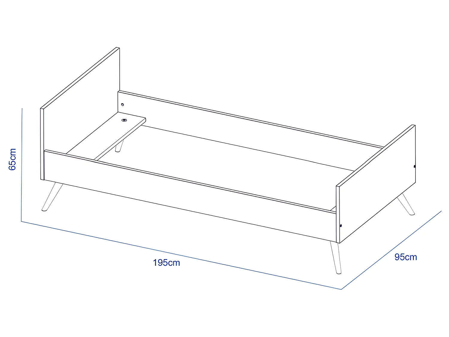 Letto junior in legno marrone 190x90cm