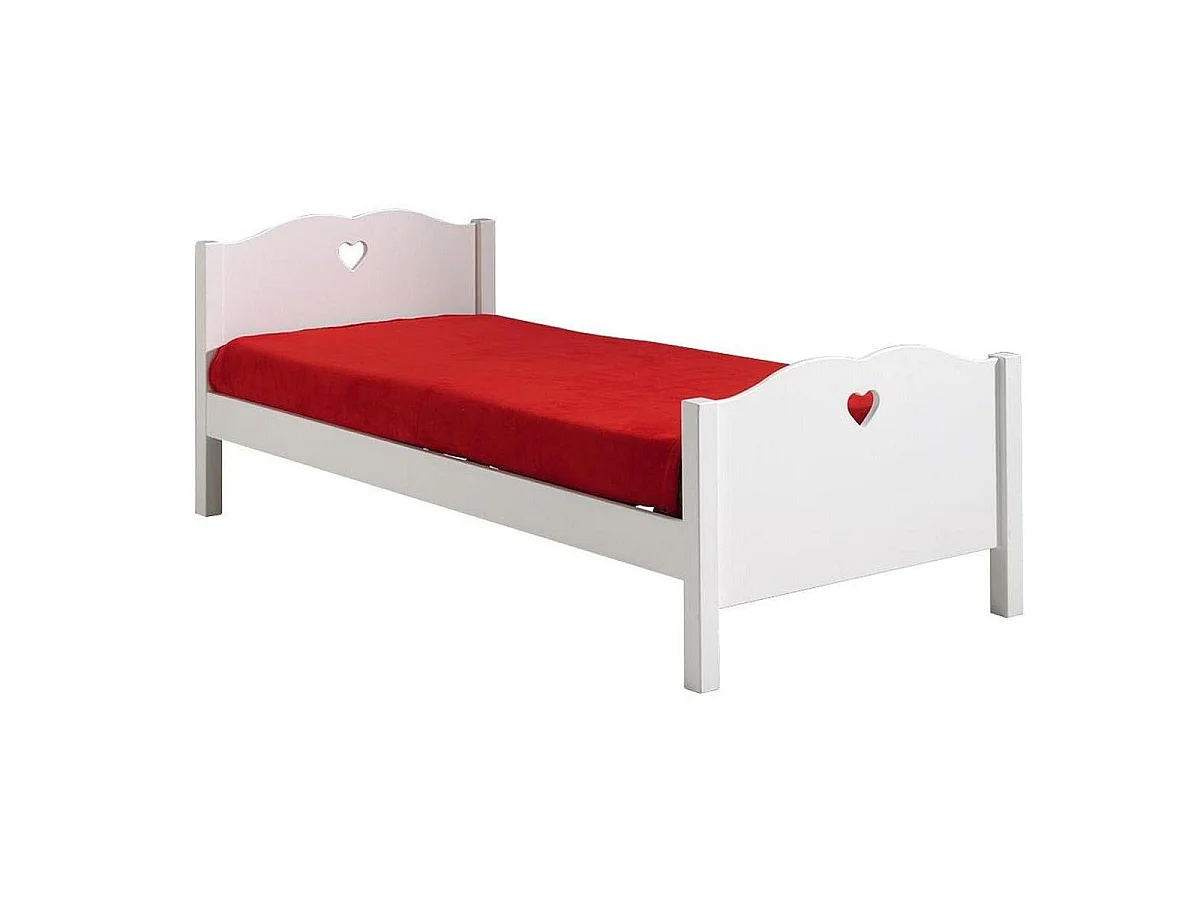 Pack - Lit Enfant & Sommier "Amori" 90x200cm Blanc