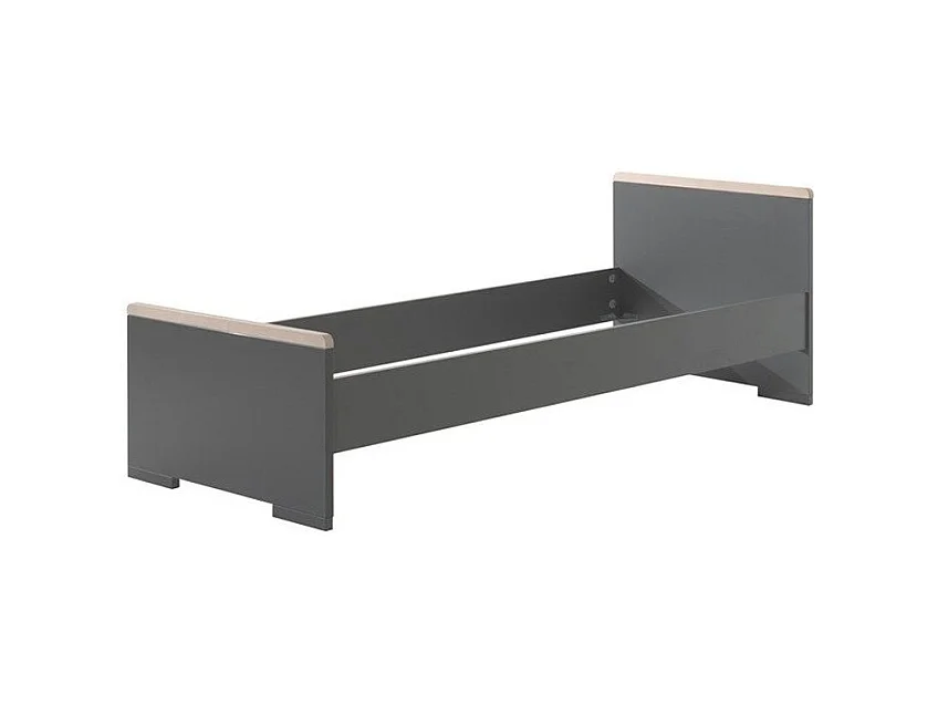 Cama London de madera de haya gris antracita 90x200cm