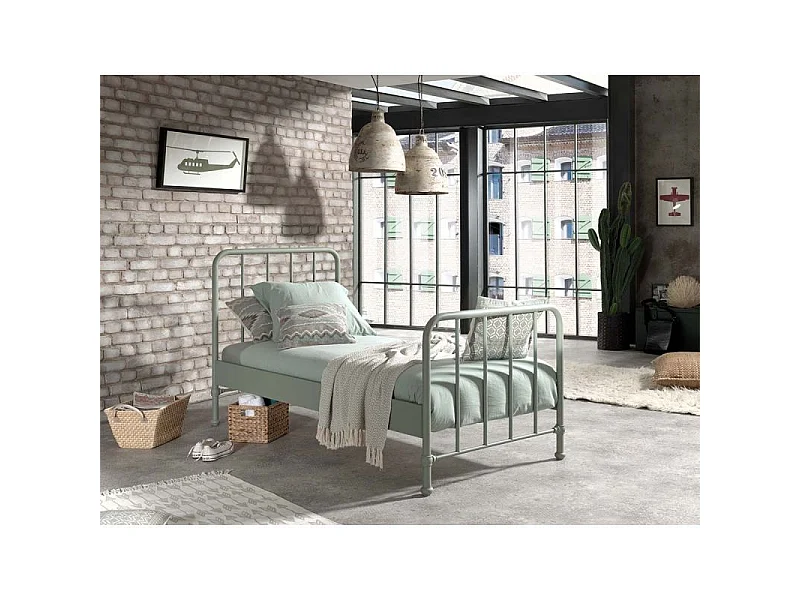 Lit Enfant "Bronxx" 90x200cm Vert Mat