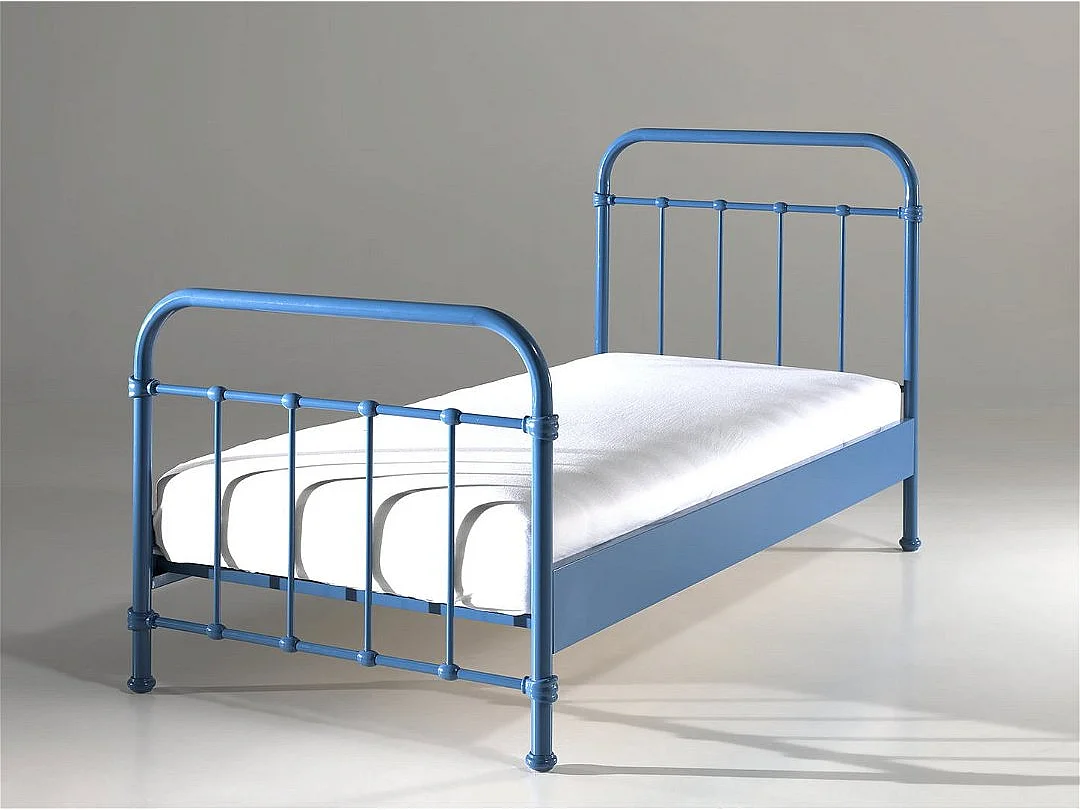 Lit Enfant Métal "New York" 90x200cm Bleu