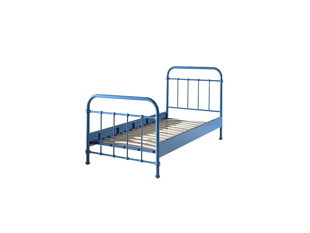 Lit Enfant Métal "New York" 90x200cm Bleu