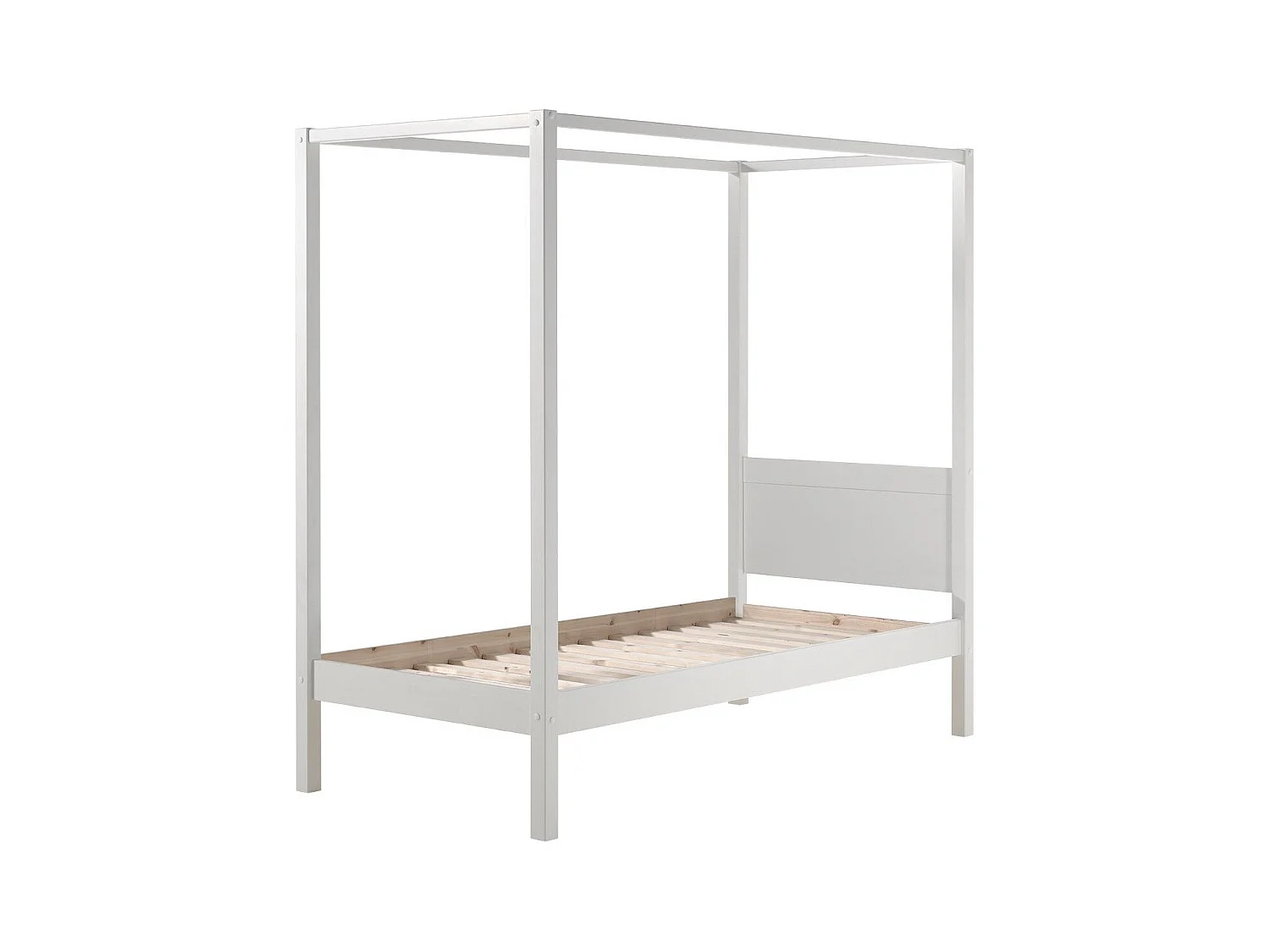 Lit Enfant à Baldaquin "Pino" 90x200cm Blanc