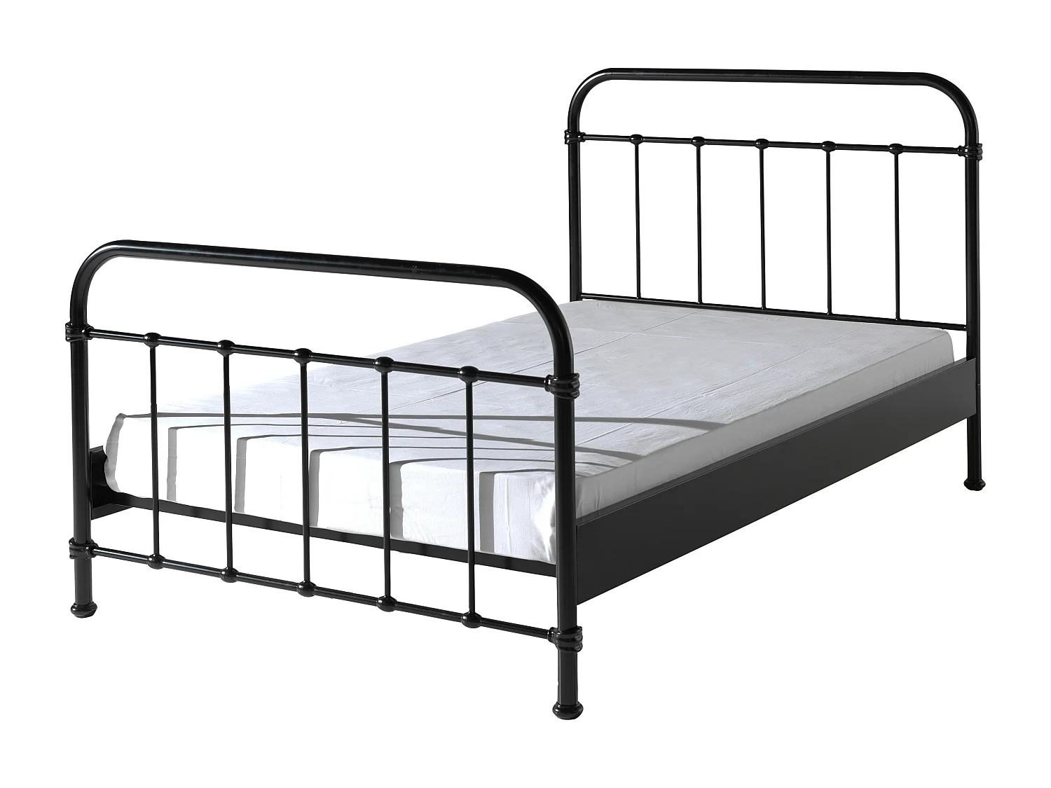 New York zwart metalen eenpersoonsbed 120x200 cm