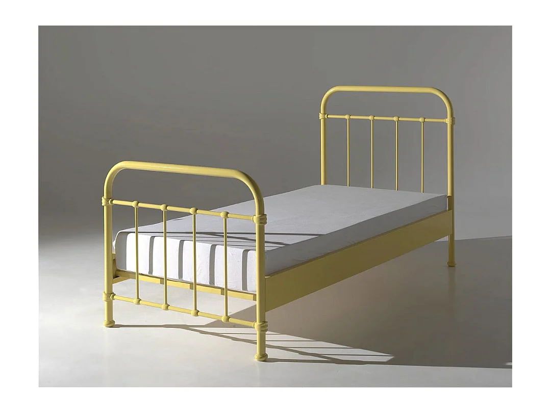 Lit Enfant Métal "New York" 90x200cm Jaune