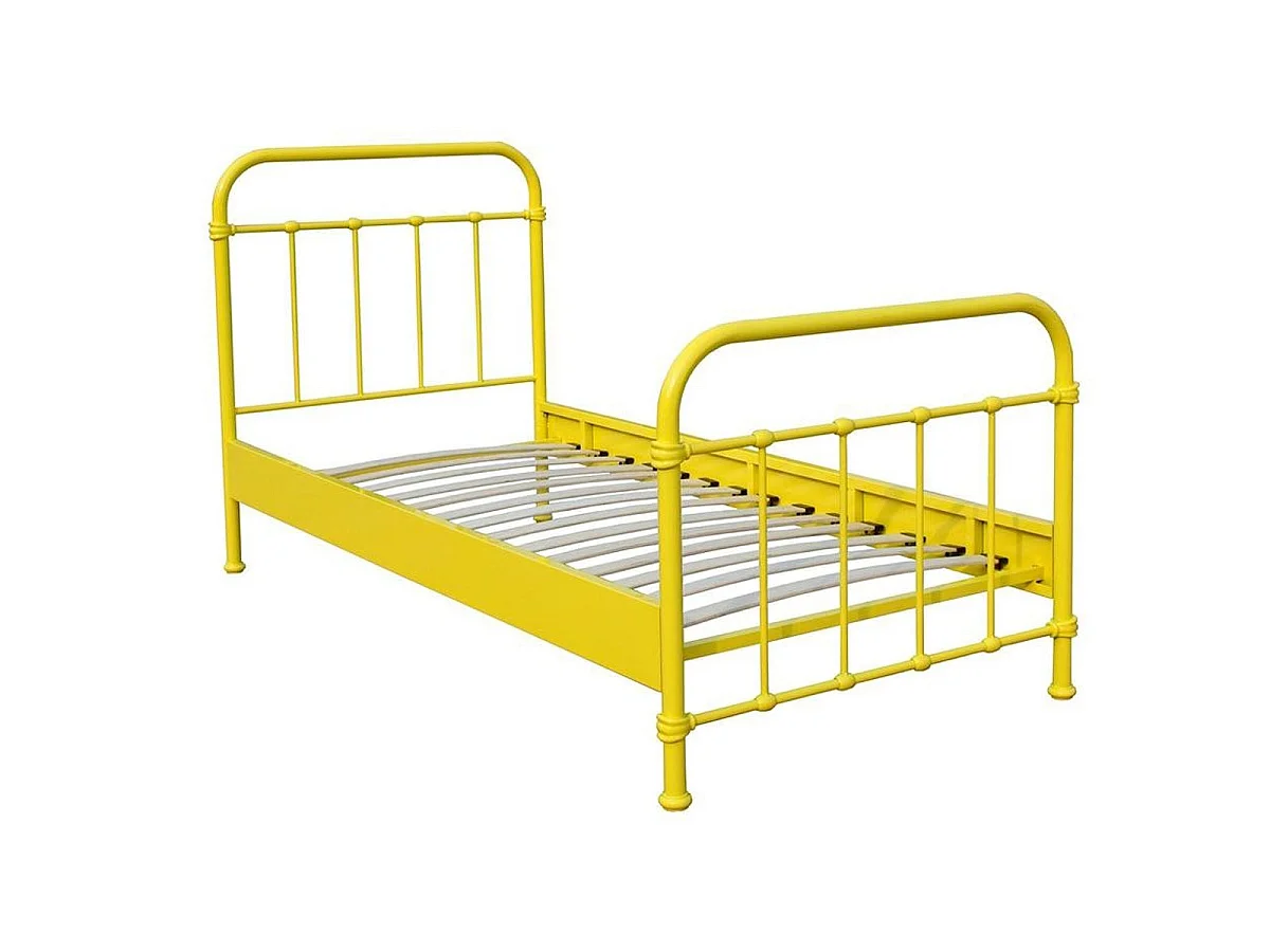 Lit Enfant Métal "New York" 90x200cm Jaune