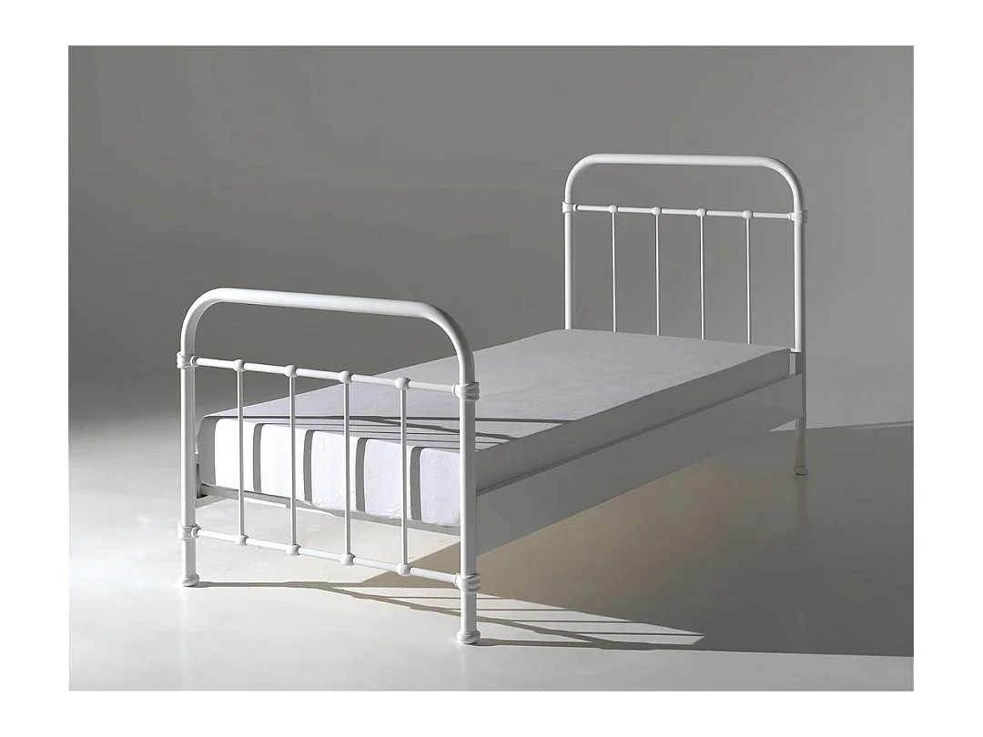 Lit Enfant Métal "New York" 90x200cm Blanc