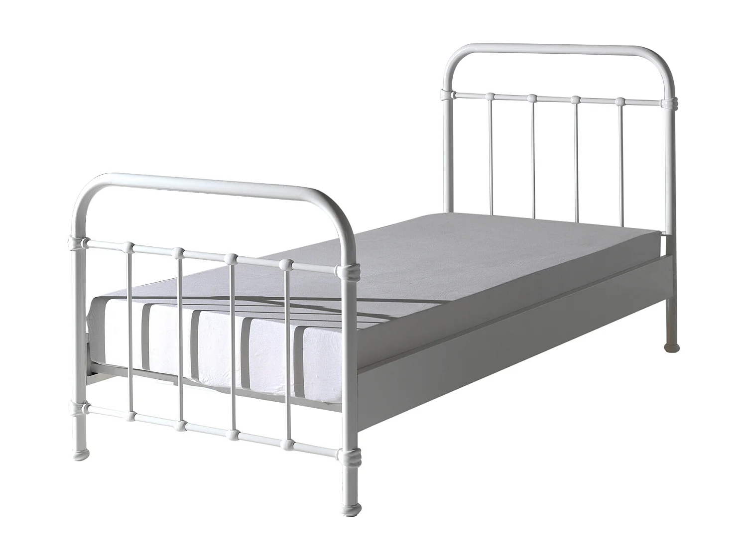 New York wit metalen eenpersoonsbed 90x200 cm