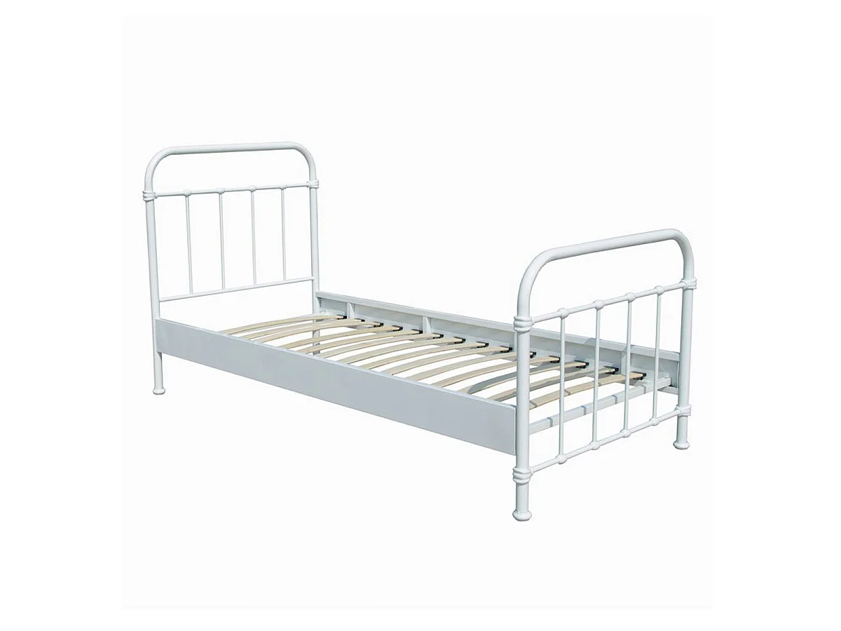 Lit Enfant Métal "New York" 90x200cm Blanc