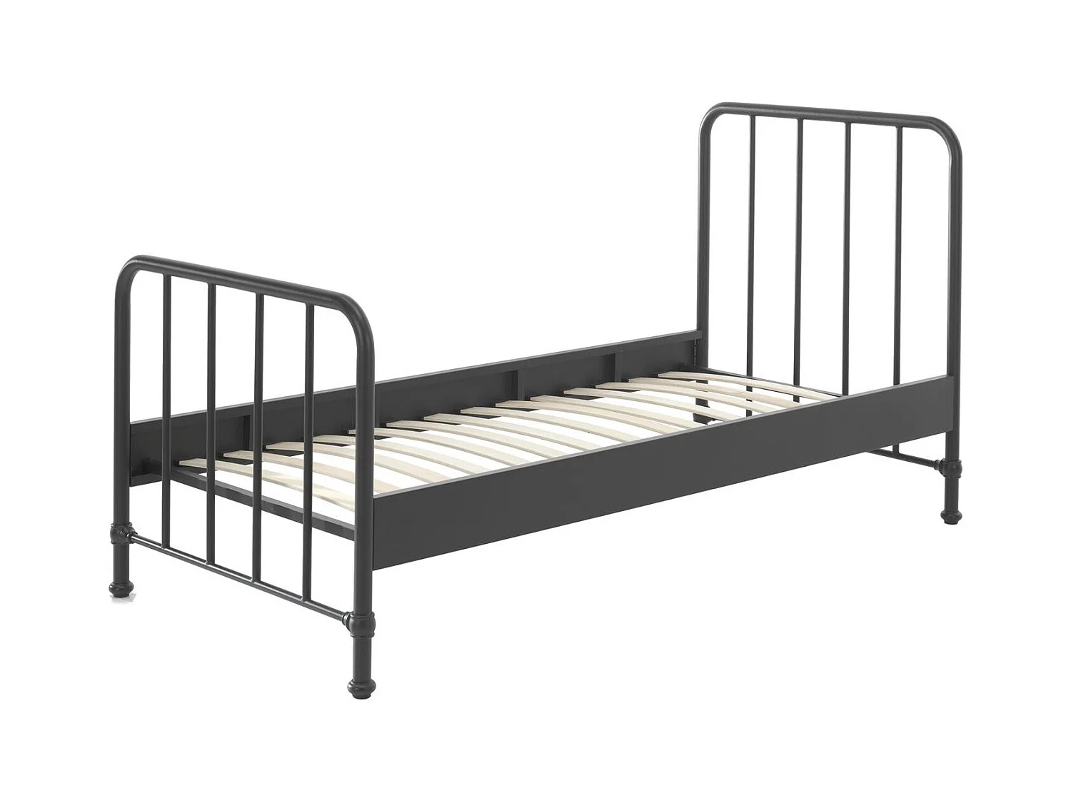 Bronx mat zwart metalen eenpersoonsbed 90x200 cm