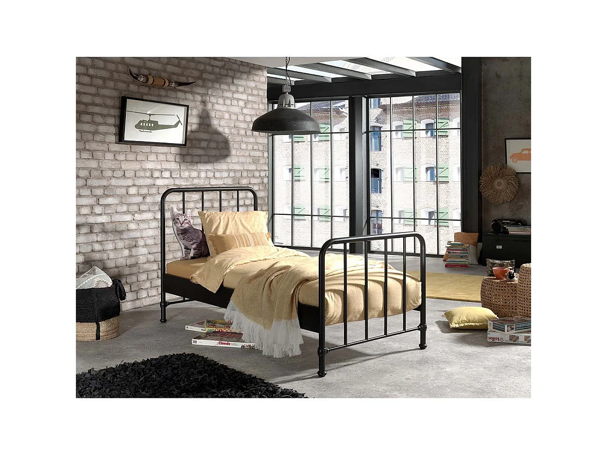 Lit Enfant "Bronxx" 90x200cm Noir