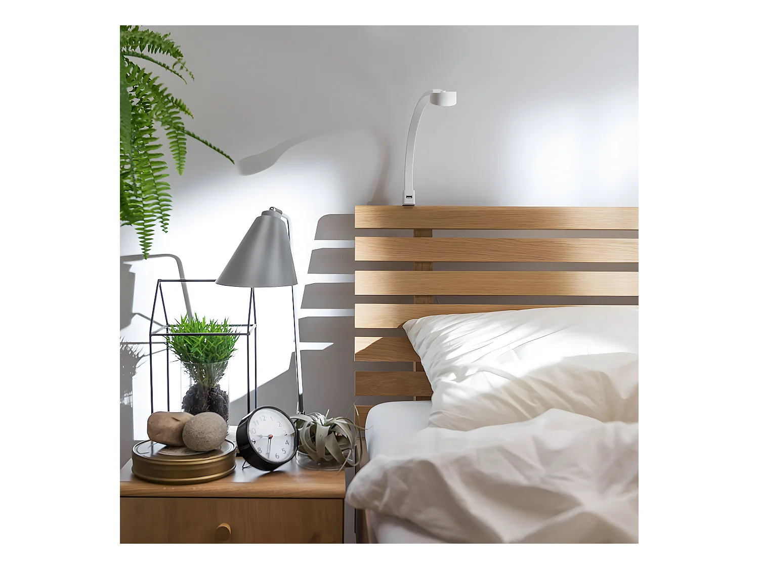 Lit 120x200cm tête ajourée Nature Bois