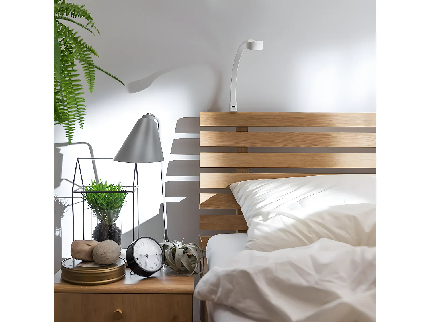 Lit 120x200cm tête ajourée Nature Bois