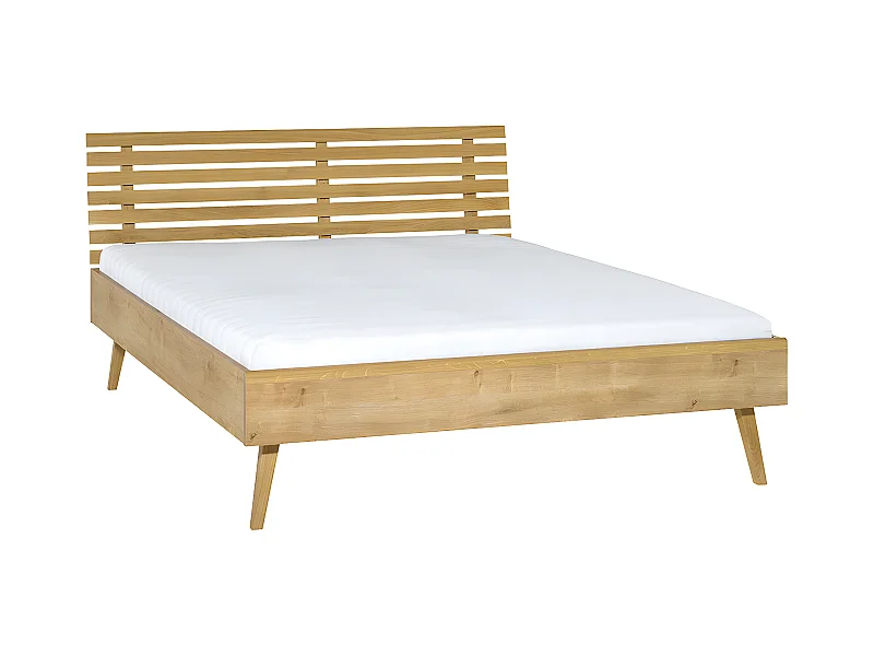 Lit 120x200cm tête ajourée Nature Bois