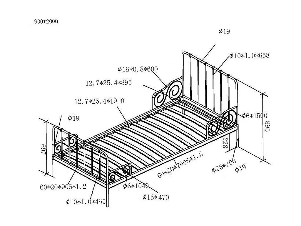 Lit Enfant "Alice" 90x200cm Rose