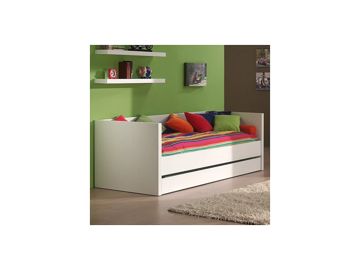 Lit Banquette Enfant "Lara" 90x200cm Blanc