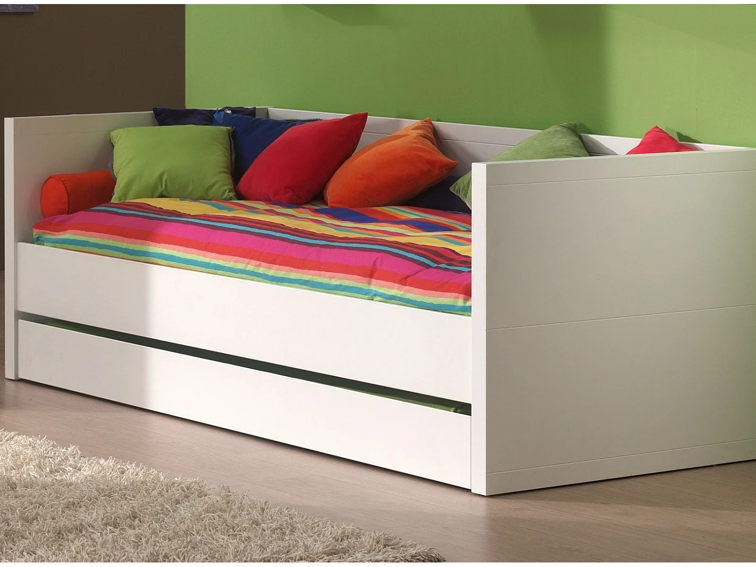 Lit Banquette Enfant "Lara" 90x200cm Blanc