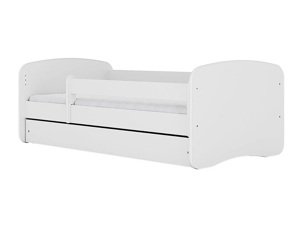 Kinderbett blauer Teddybär Blumen  mit Schublade Weiß 180/80 | Jugendbett