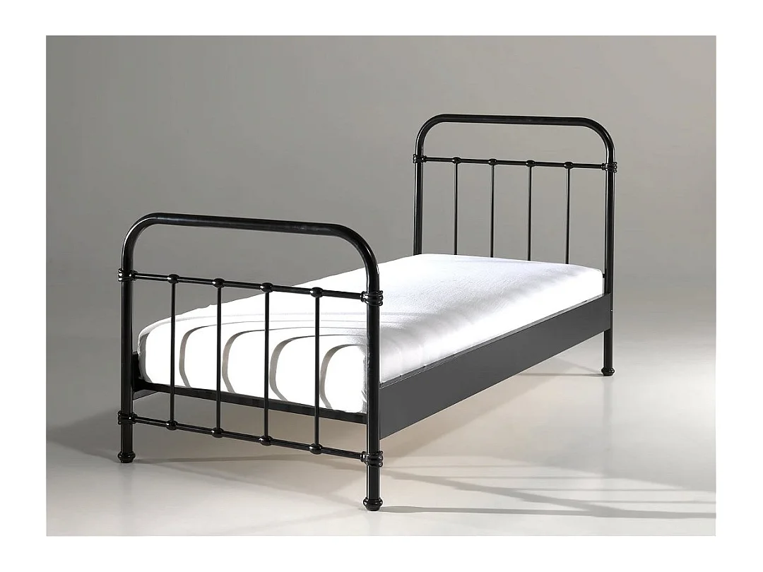 Lit Enfant Métal "New York" 90x200cm Noir