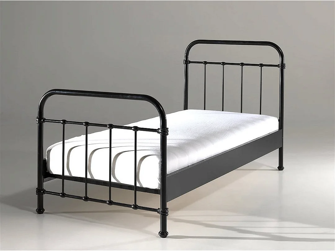 Lit Enfant Métal "New York" 90x200cm Noir