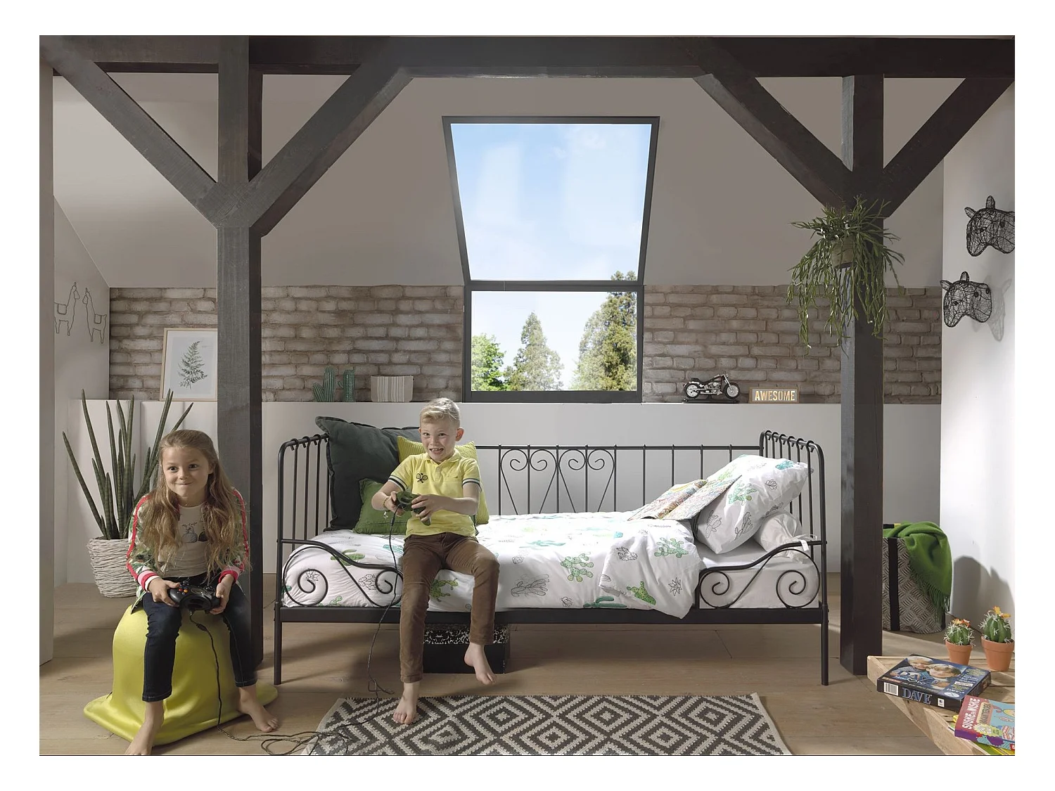 Lit Enfant Banquette "Alice" 90x200cm Noir