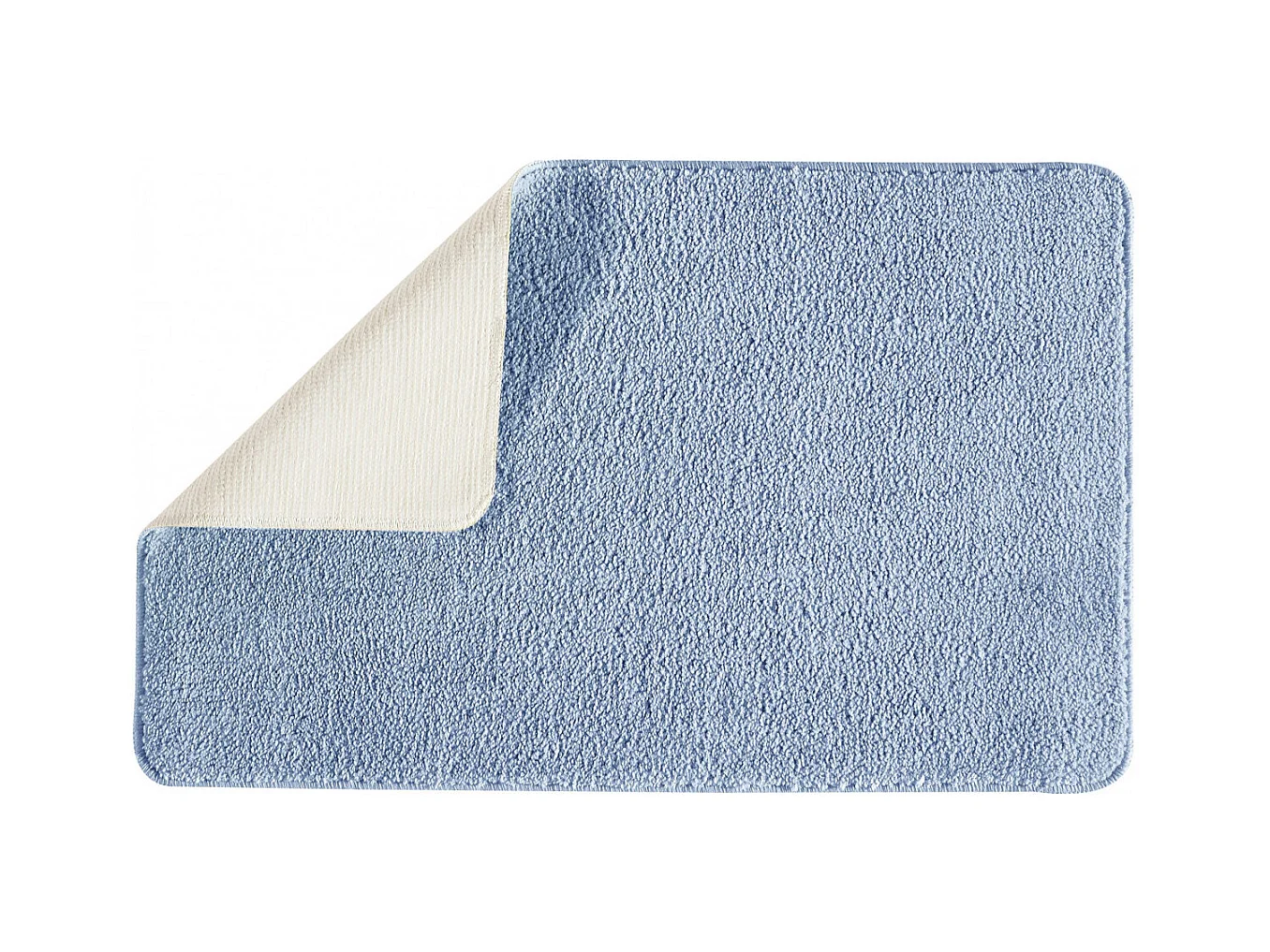 Tapis de bain uni en polyester indigo 50x80cm